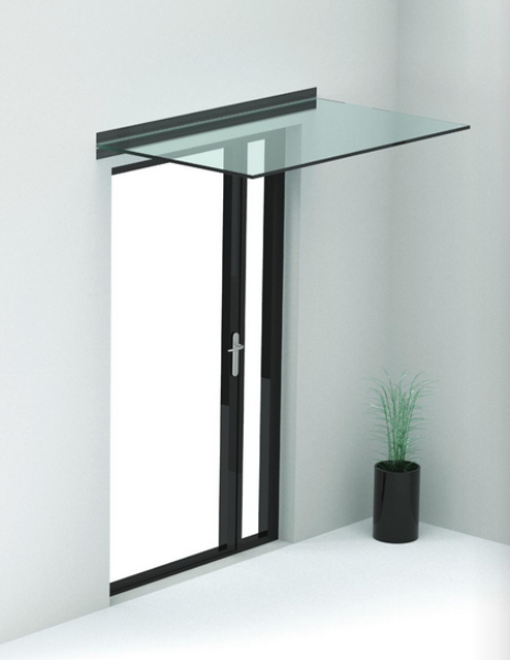 Aluminium Vordach Haustürvordach RAL 7016 Anthrazit Haus Tür Überdachung Glasvordach 150 cm